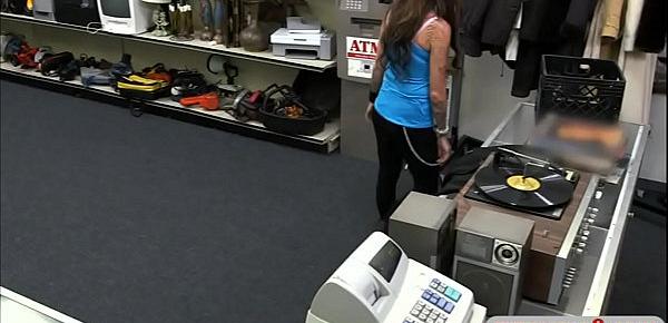  Woman with big tits gets her pussy banged by pawn guy